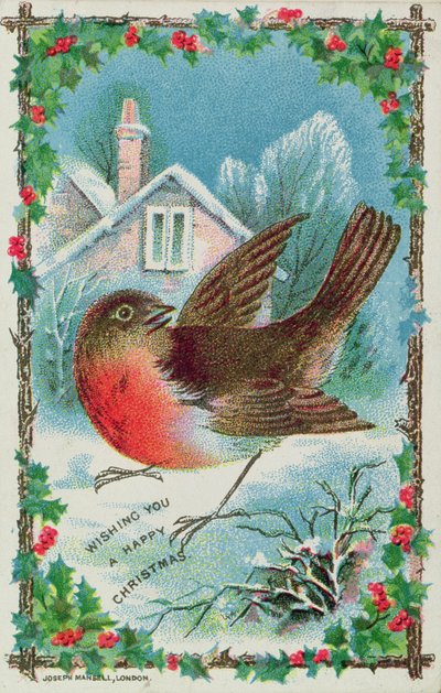 Cartolina di Natale con pettirosso da English School